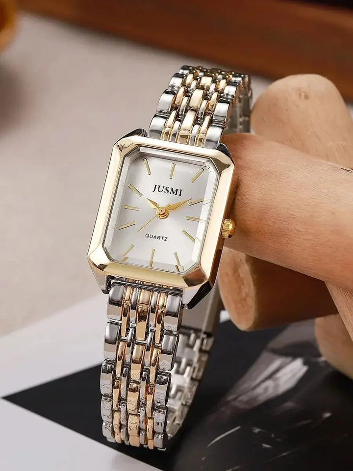 Reloj de Cuarzo con Esfera Cuadrada y Correa de Acero - Elegante y Duradero
