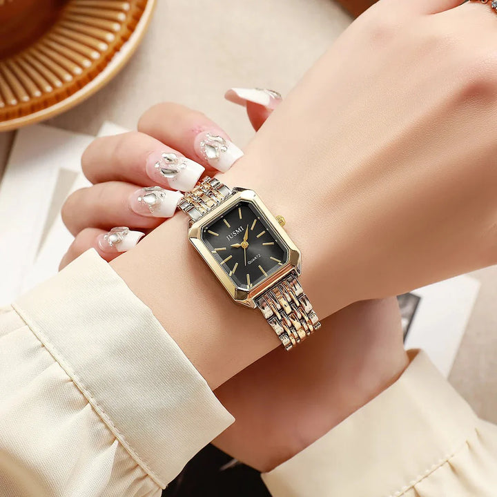 Reloj de Cuarzo con Esfera Cuadrada y Correa de Acero - Elegante y Duradero