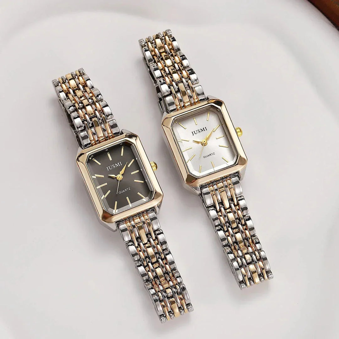 Reloj de Cuarzo con Esfera Cuadrada y Correa de Acero - Elegante y Duradero